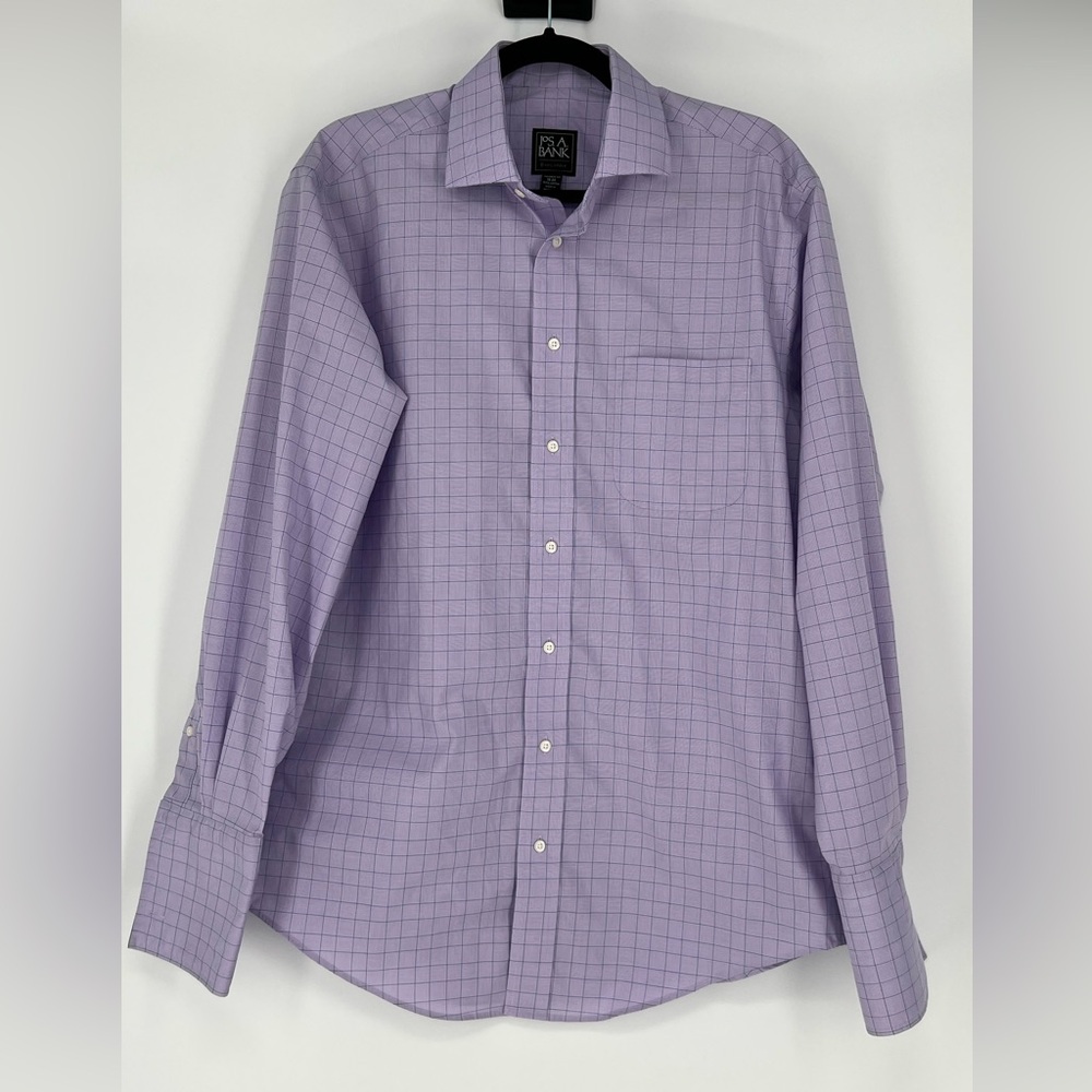 Jos. A. Bank Executive tailored fit lavender plaid dress shirt
